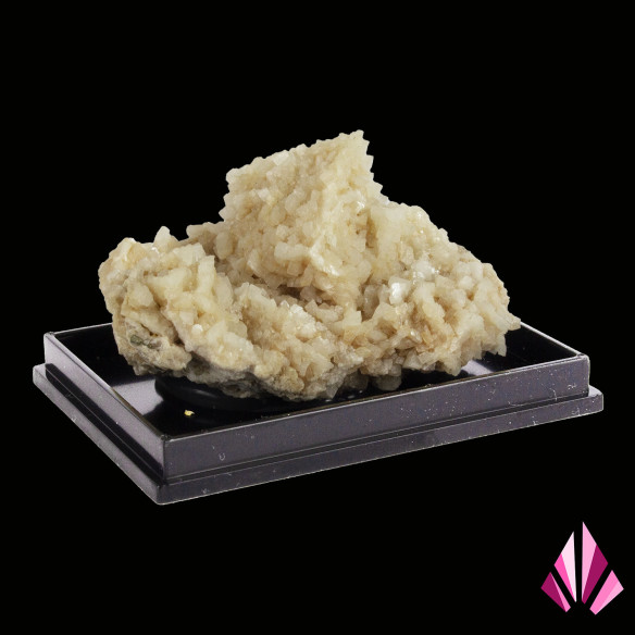 Dolomite carrière Anduze LLP075 sur sa boite en plexi.
