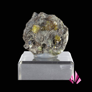 sphalérite jaune cristaux brillants mine du 9 septembre Madan Bulgarie