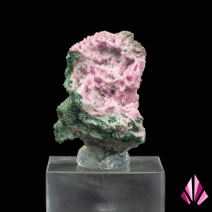 Cobaltocalcite, Malachite & Chrysocolle présenté sur socle et en provenance de Katanga, RD Congo