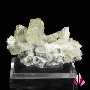 Baryte on Quartz displayed on base - Zlatograd, Bulgaria | (#609)
