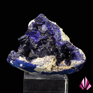 Dark blue azurite crystal geode from Bou Azzer Mine in Morocco