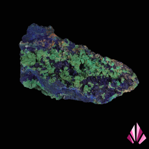 Grande association d’azurite bleue et de malachite verte du Maroc, ancienne collection