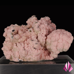 Rhodochrosite rose de Madan, Bulgarie, agrégats arrondis finement cristallisés