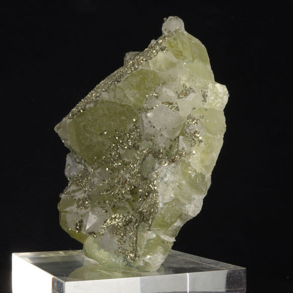 Fluorite covered with pyrite