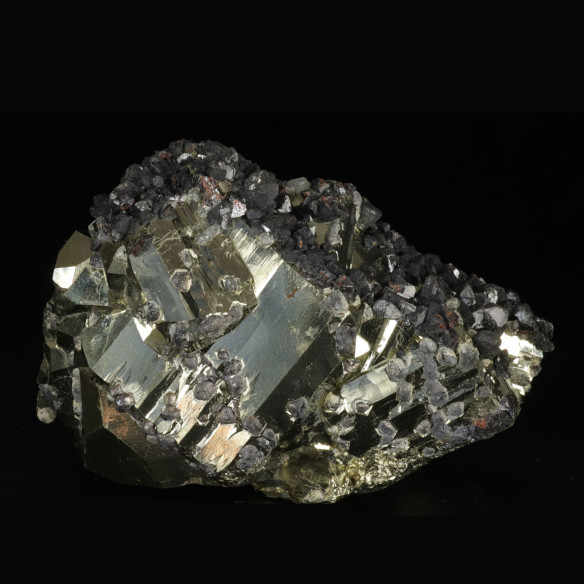 Pyrite with some galena crystals from the Zlatograd minev