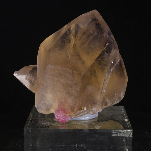 Quartz avec tourmaline rose