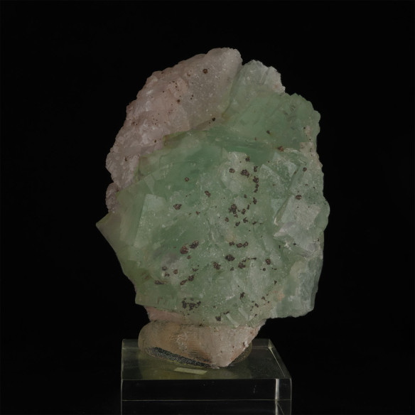 Fluorite on quartz dusted with pyrite
