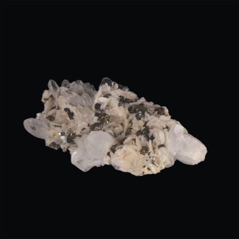 pierre de quartz calcite pyrite chacopyrite et blende