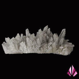 Plaque de quartz saupoudrée de pyrite de Madan, Bulgarie, vue de face 2