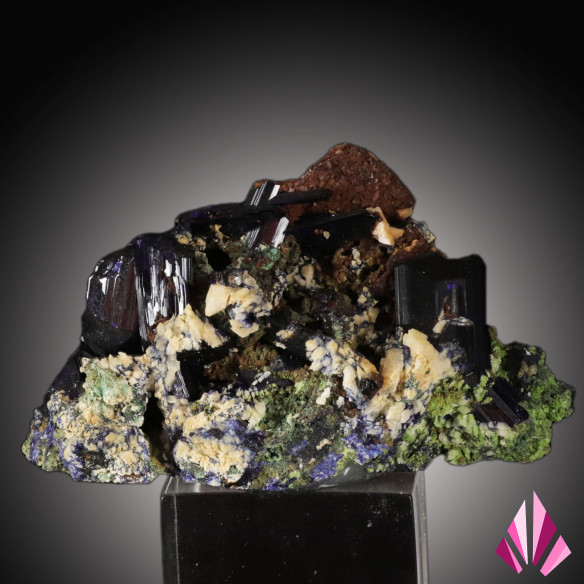 Association d'azurite malachite dolomite et pyromorphite
