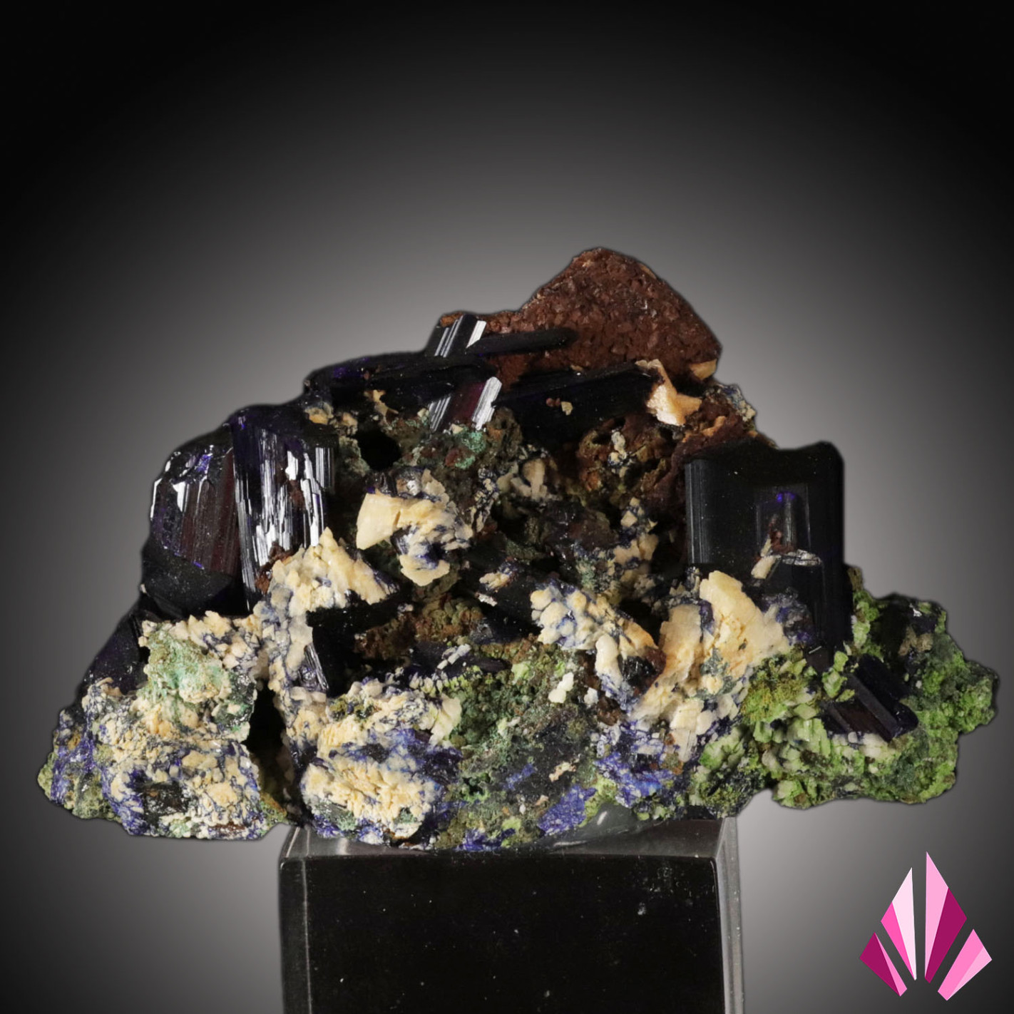 azurite malachite dolomite et pyromorphite - Touissit, Maroc | Réf60 – minéral vendu