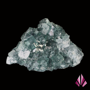 Fluorine verte et quartz de Jalingo au Nigéria, face principale recouverte de cristallisations de quartz 2