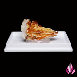 Vanadinite sur baryte blanche de Mibladen (Maroc) 2