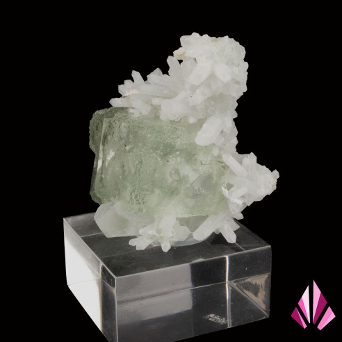 Fluorine saupoudrée de pyrite et quartz Hunan Chine (ancienne collection).