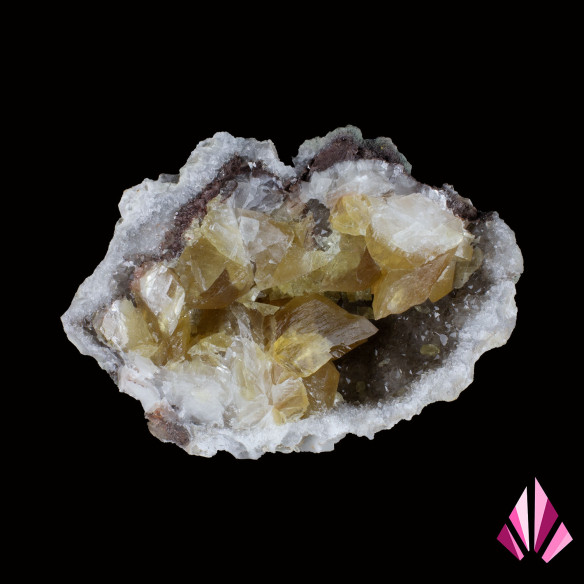 Calcite dans géode d'améthyste (Réf235)