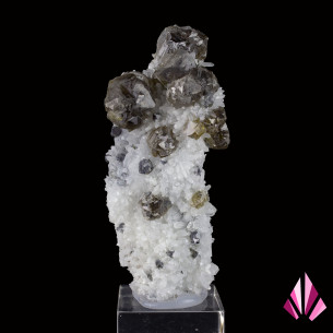 Blende verte (cléophane) sur matrice blanche cristallisée, Madan