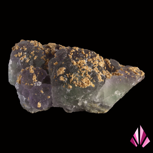 Fluorine (Réf255) recouverte de calcite marron Fontsante dans le Var.