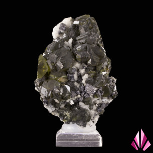 Ensemble homogène de blende verte cleophane et galène Bulgarie