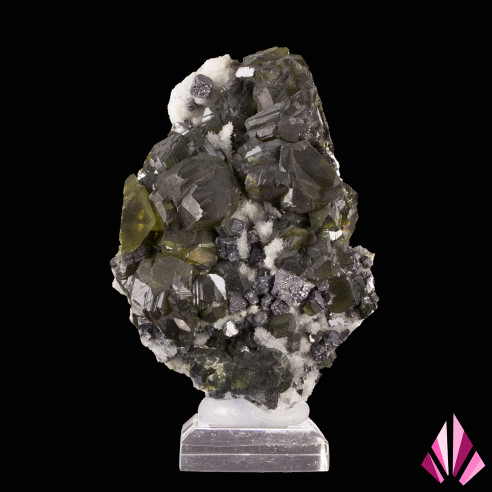 Ensemble homogène de blende verte cleophane et galène Bulgarie
