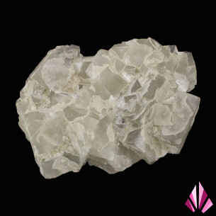 Fluorite covered with mini quartz from l'Avellan mine France : colourless