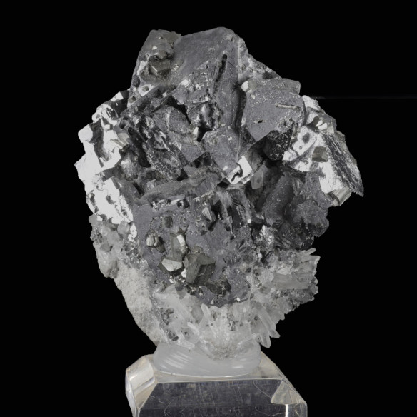 Galena on quartz  from Madan, Bulgaria (#47)