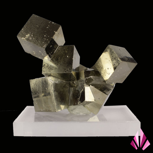 Beautiful Pyrite cubes: back side of the mineral.