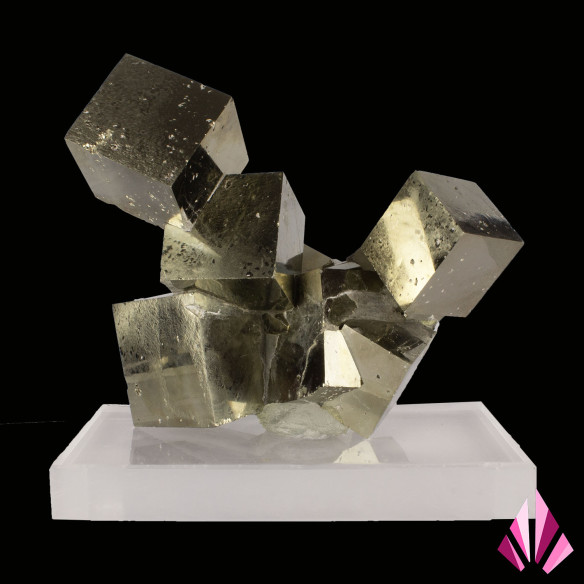 Beautiful Pyrite cubes: back side of the mineral.