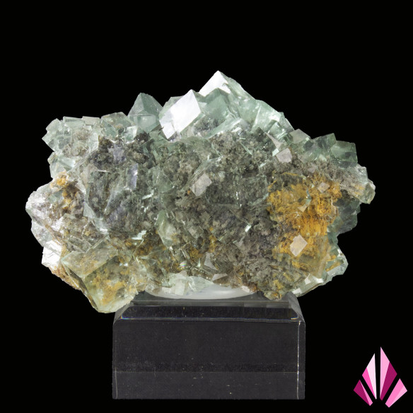 Group of green fluorite crystals from Hunan, China