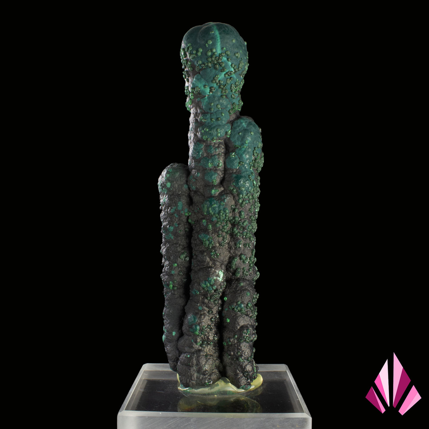 Malachite en stalactite - RD Congo | Réf. 393 – minéral vendu