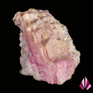 Tourmaline rose en cristaux disposés en escalier, Minas Gerais, Brésil