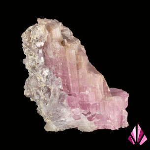 Pink tourmaline crystals in a stepped formation, Minas Gerais, Brazil 2
