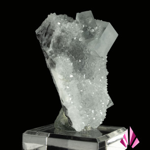 Fluorite on quartz Burc (#457) for sale on Le Monde Minéral 2